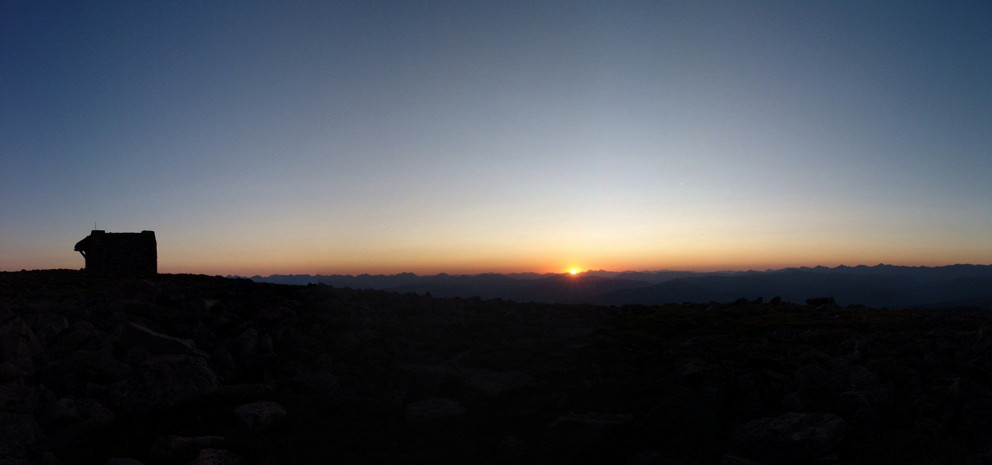 Gore Range at sunrise from Notch Mountain Shelter