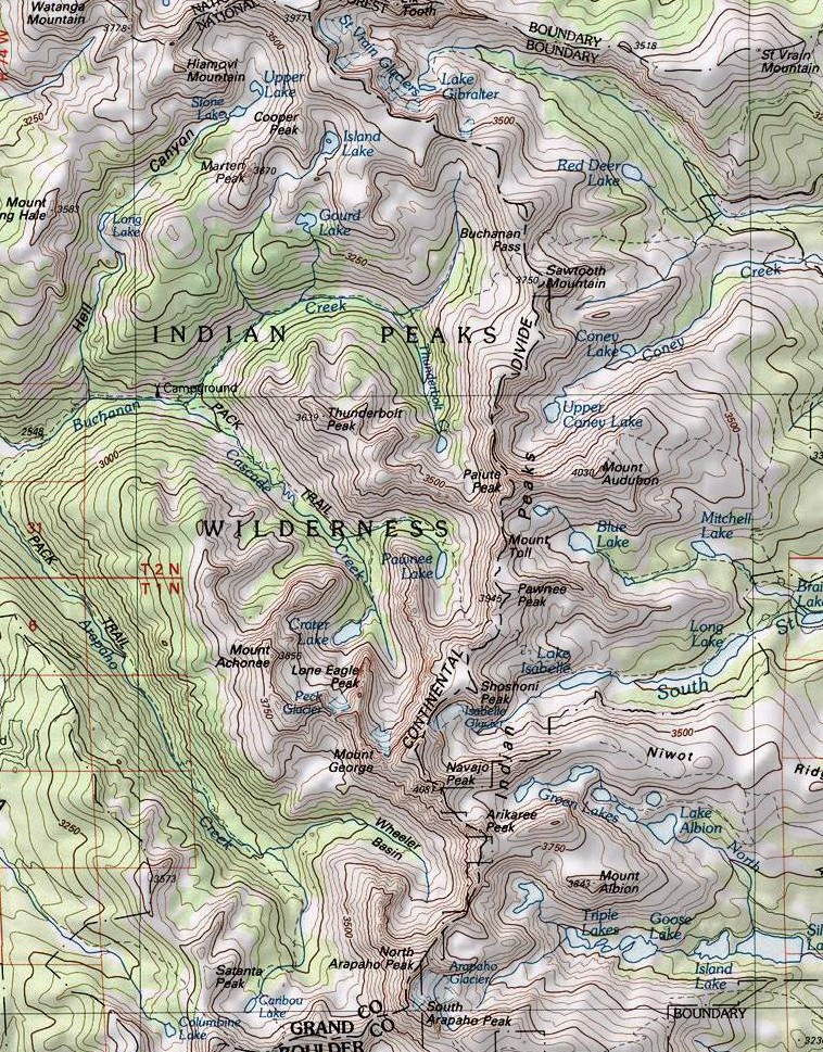 Indian Peaks Map