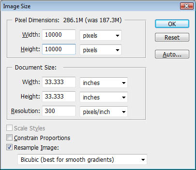 Image Size in Photoshop