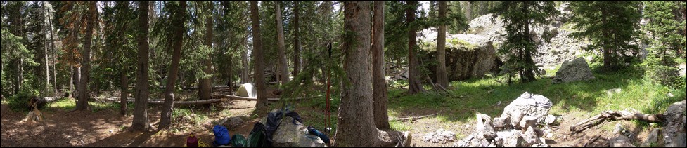 Camp near Cottonwood Lake