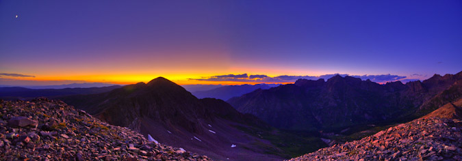 HDR Panoramic at sunset near Chicago Basin