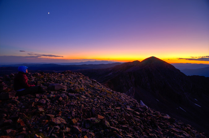 Sunset over Aztec Mountain