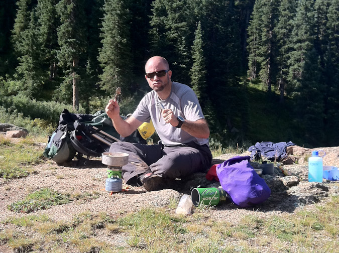 Cooking breakfast at City Reservoir