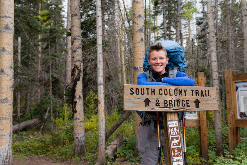 Sarah excited for her hike up South Colony Basin