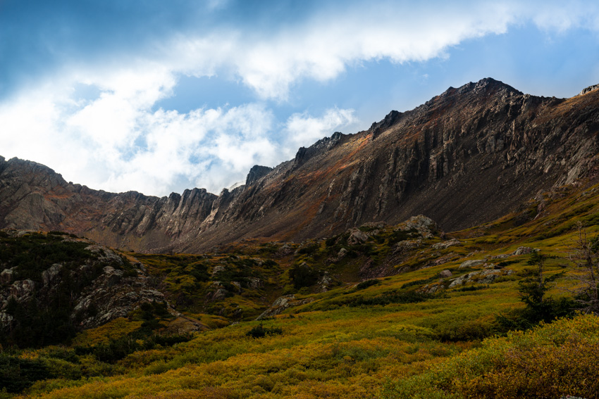 Hiking into the Upper South Colony Basin