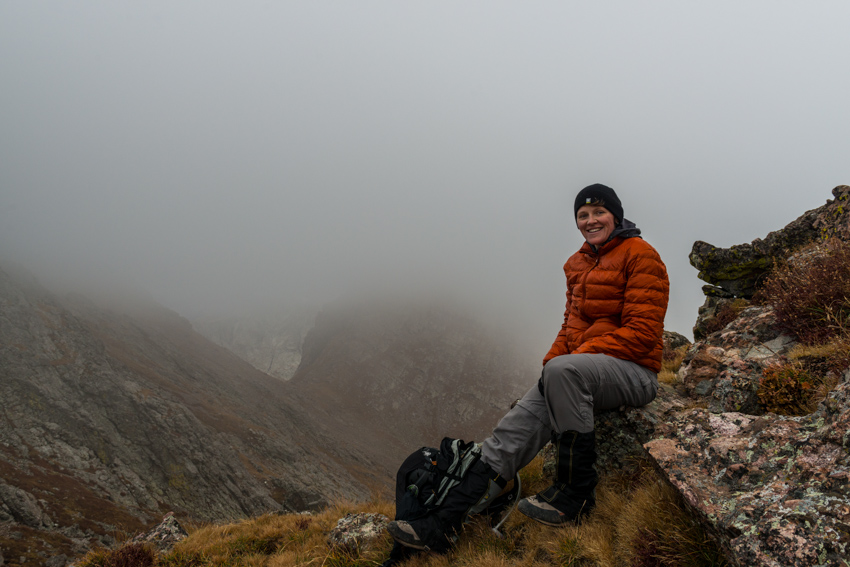 Sarah breaks near the top of Broken Hand Pass