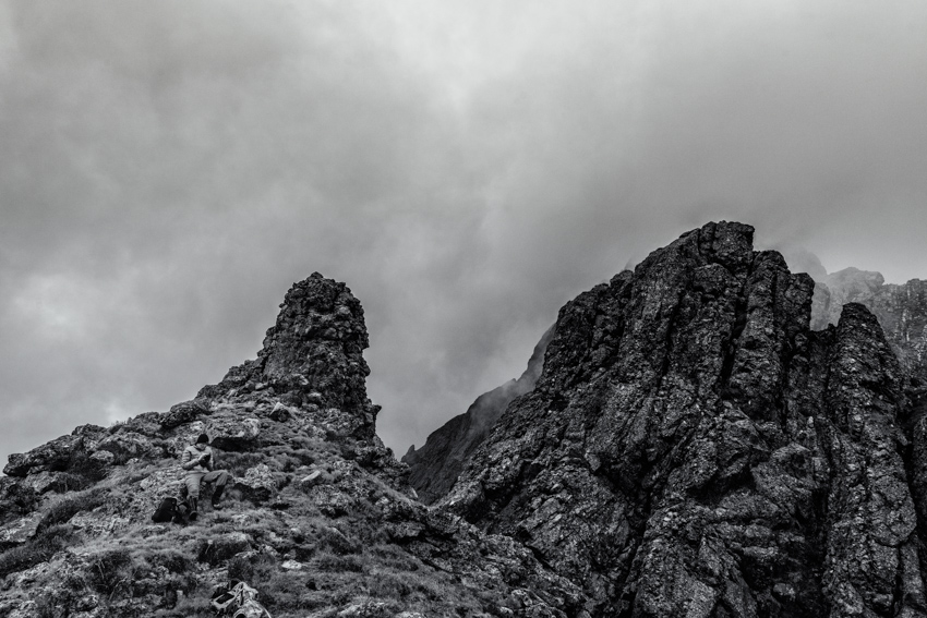 Crestone Needle route not visible through the clouds