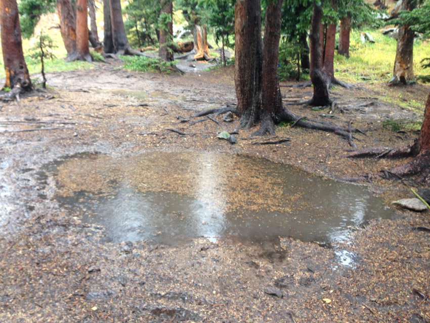 Our old campsite underwater