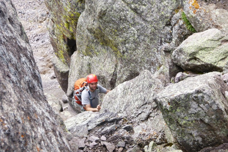 Matt in the first crux on Dallas Peak