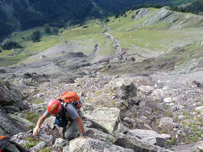 Class three climbing on Dallas Peak