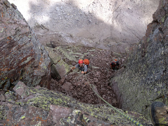 Looking Down on Dallas Peak crux