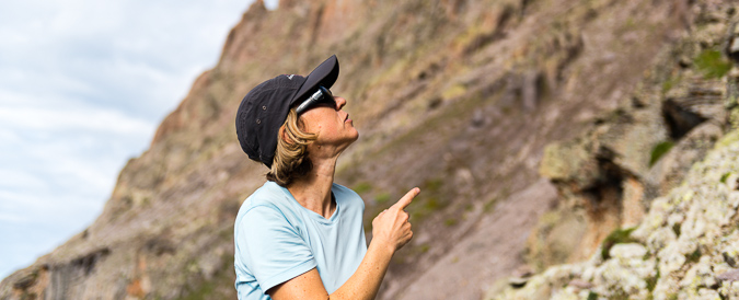 Natalie surveys the terrain