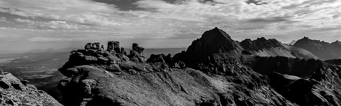 Hoodoos overlooking Mt. Sneffels