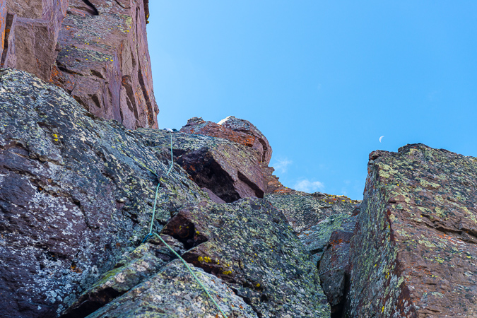 Looking up the Dallas Peak Crux