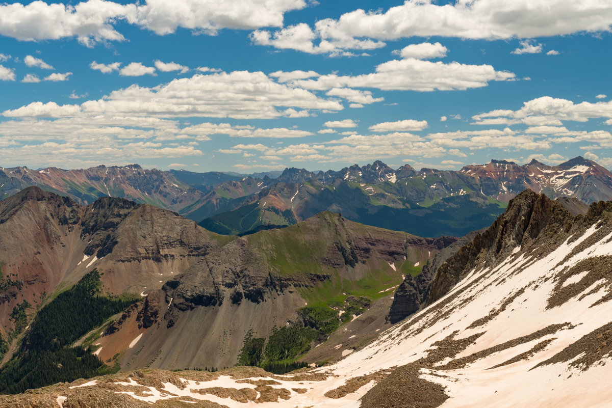 Ice Lake Basin peaks from Gladstone Peak