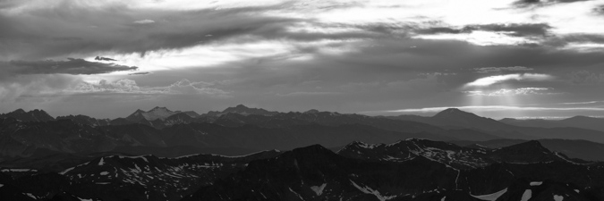 Elk Mountain sunset black and white