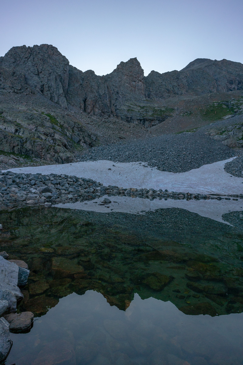 High mountain lake reflection