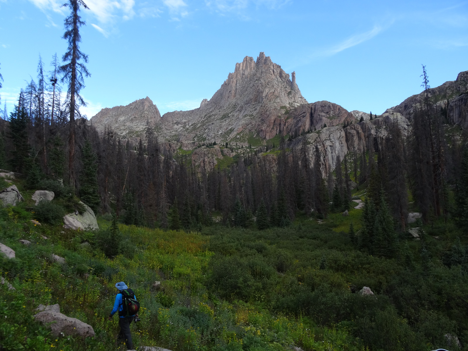 Climbing up towards Jagged Mountain