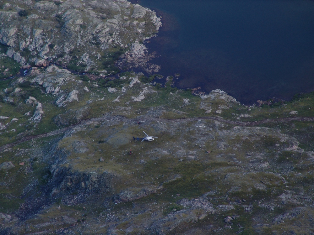 Helicopter rescue on Ellingwood Point