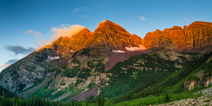 Maroon Bells at sunrise