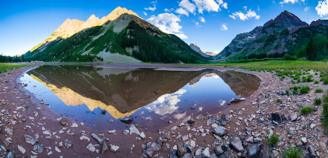 Pyramid massif reflected in Crater Lake