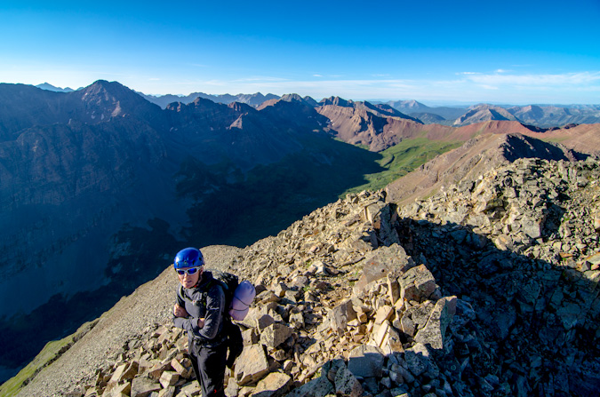 Sarah and an expansive view of Maroon Creek