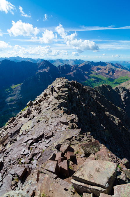 The last summit ridge of Maroon Peak