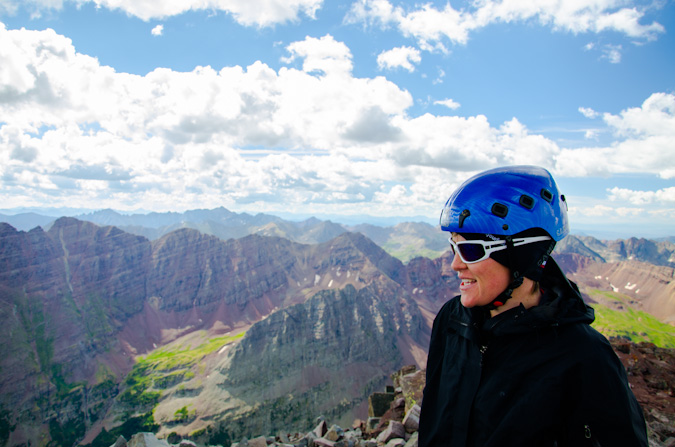 Sarah Musick prepares for the descent