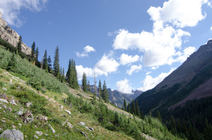 Looking north from the Maroon Peak trail