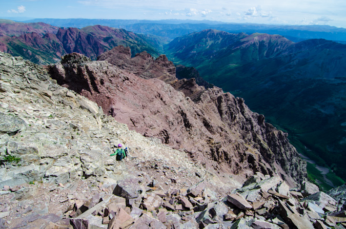 Pyramid Peak's rugged terrain