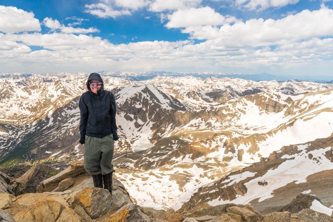 Sarah Musick on the summit of Massive