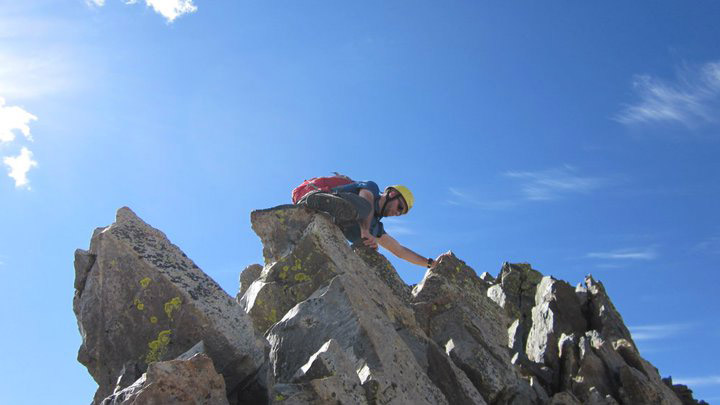 Matt on Mt. Wilson Crux