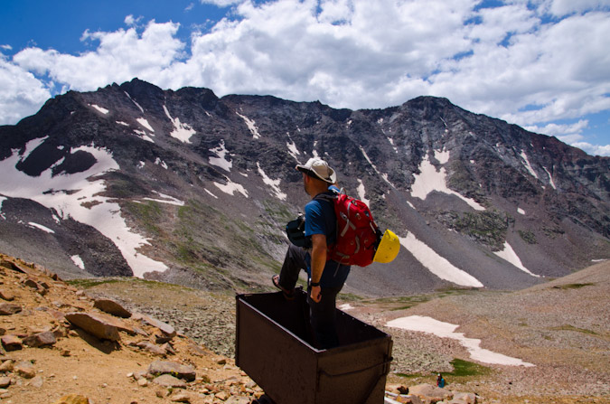 Matt in the mining cart