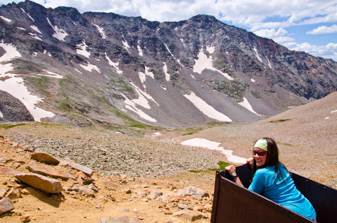 Kara in the mining cart