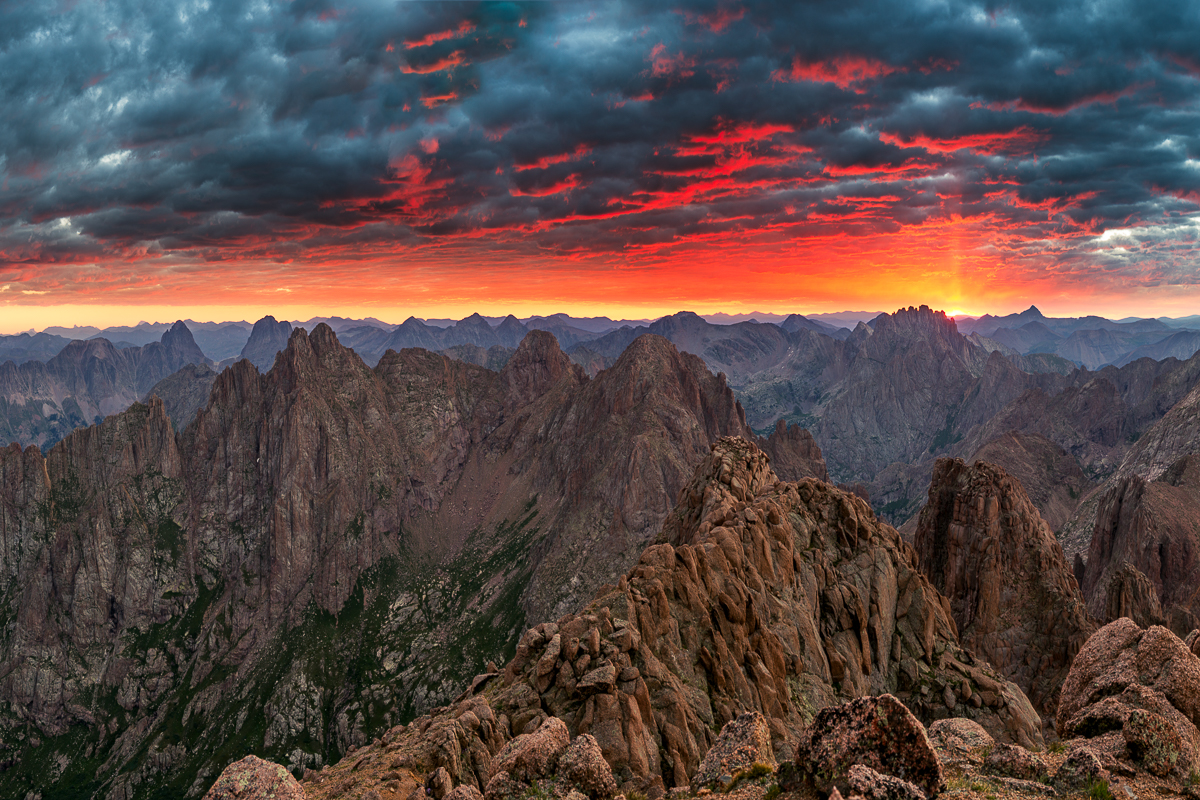 Sunrise from Turret Peak near Silverton and Durango