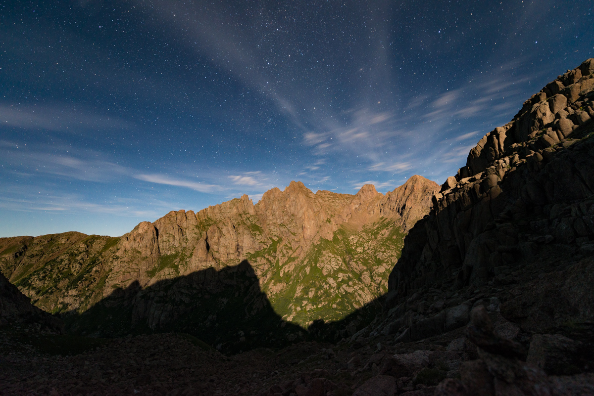 Animas Mountain at night