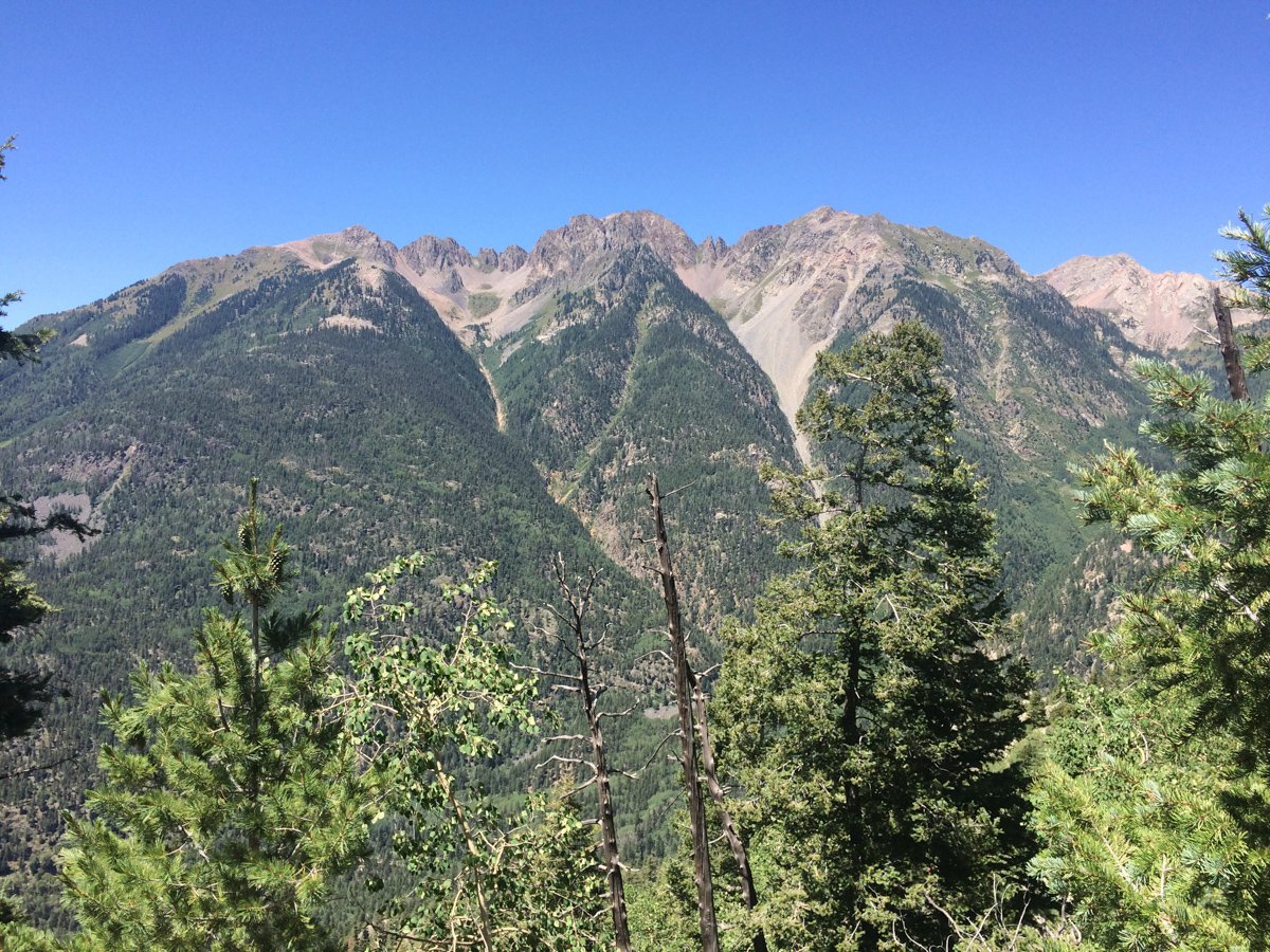 Needle mountains from Ruby Basin trail