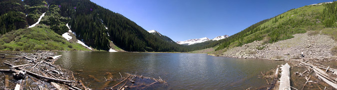 Snowmass Creek Logjam Halfway Across