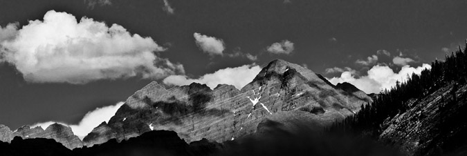 Maroon Bells Black and White Panoramic