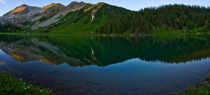 Geneva Lake at sunset Panoramic