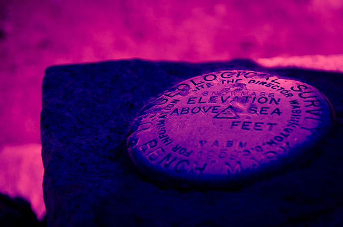 Snowmass Mountain Bench Marker split toned