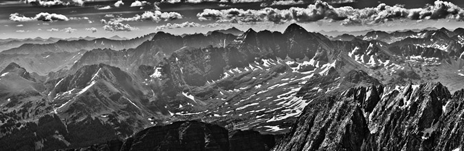 Maroon Bells Black and White Panoramic