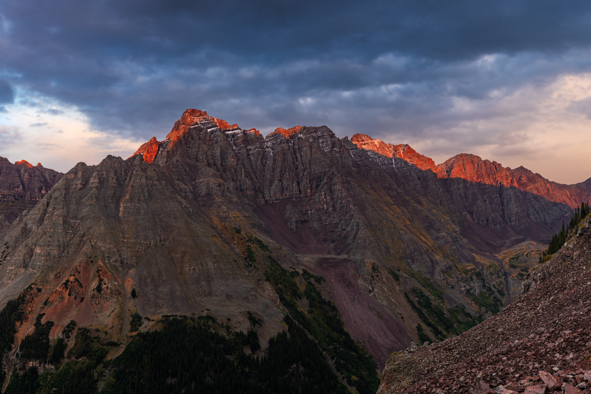 Pyramid Peak and Thunder Pyramid at sunset