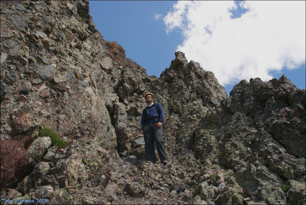 Matt Payne in West Gully of Crestone Needle