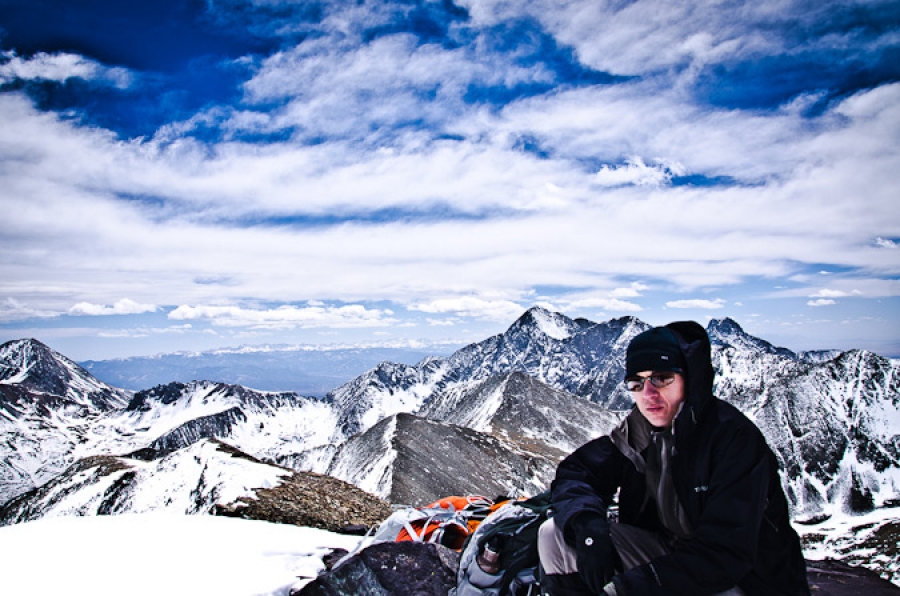 The Crestones and the Great Sand Dunes from California Peak