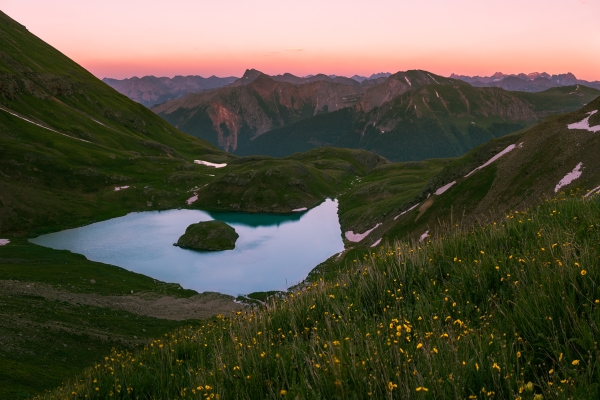 Sunset from Island Lake near Silverton, Colorado